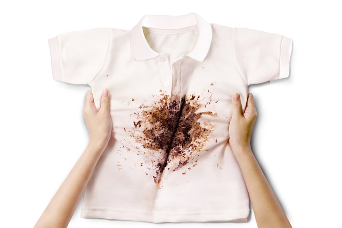 chocolate stain on clothes